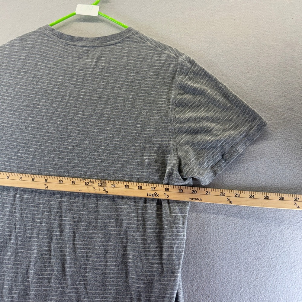 Copper & Oak Mens Grey Striped Short Sleeve Cotton T-Shirt Size Medium - Picture 4 of 5
